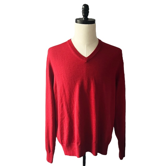 Brooks Brothers SaxXon Wool V Neck SweaterLARGE NWT
